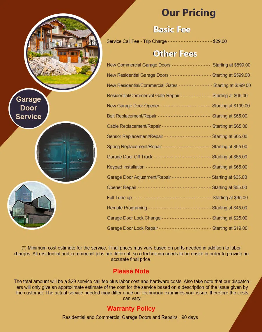 5 Star Garage Doors Hatboro, PA 215-645-0599 - pricelist6