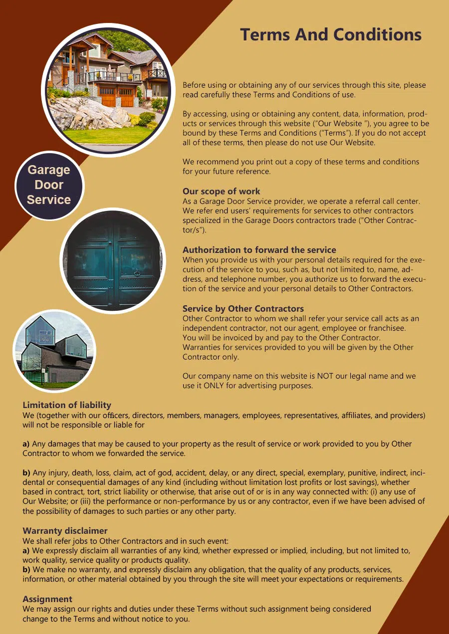 5 Star Garage Doors Hatboro, PA 215-645-0599 - terms6